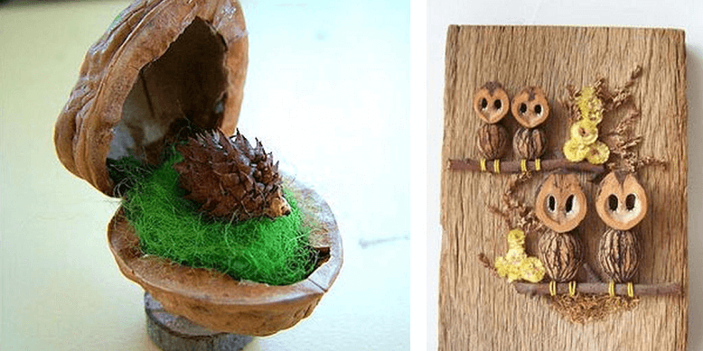 Поделки из скорлупы грецкого ореха для детей