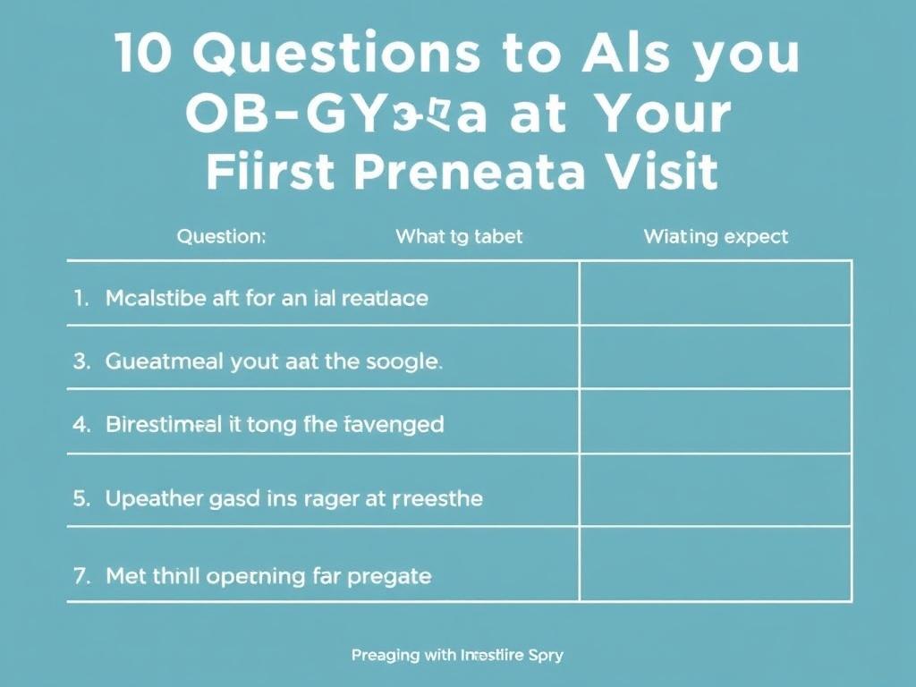     ️ 10 Questions to Ask Your OB-GYN at Your First Prenatal Visit. Tabla resumen: preguntas, por qué y qué esperar